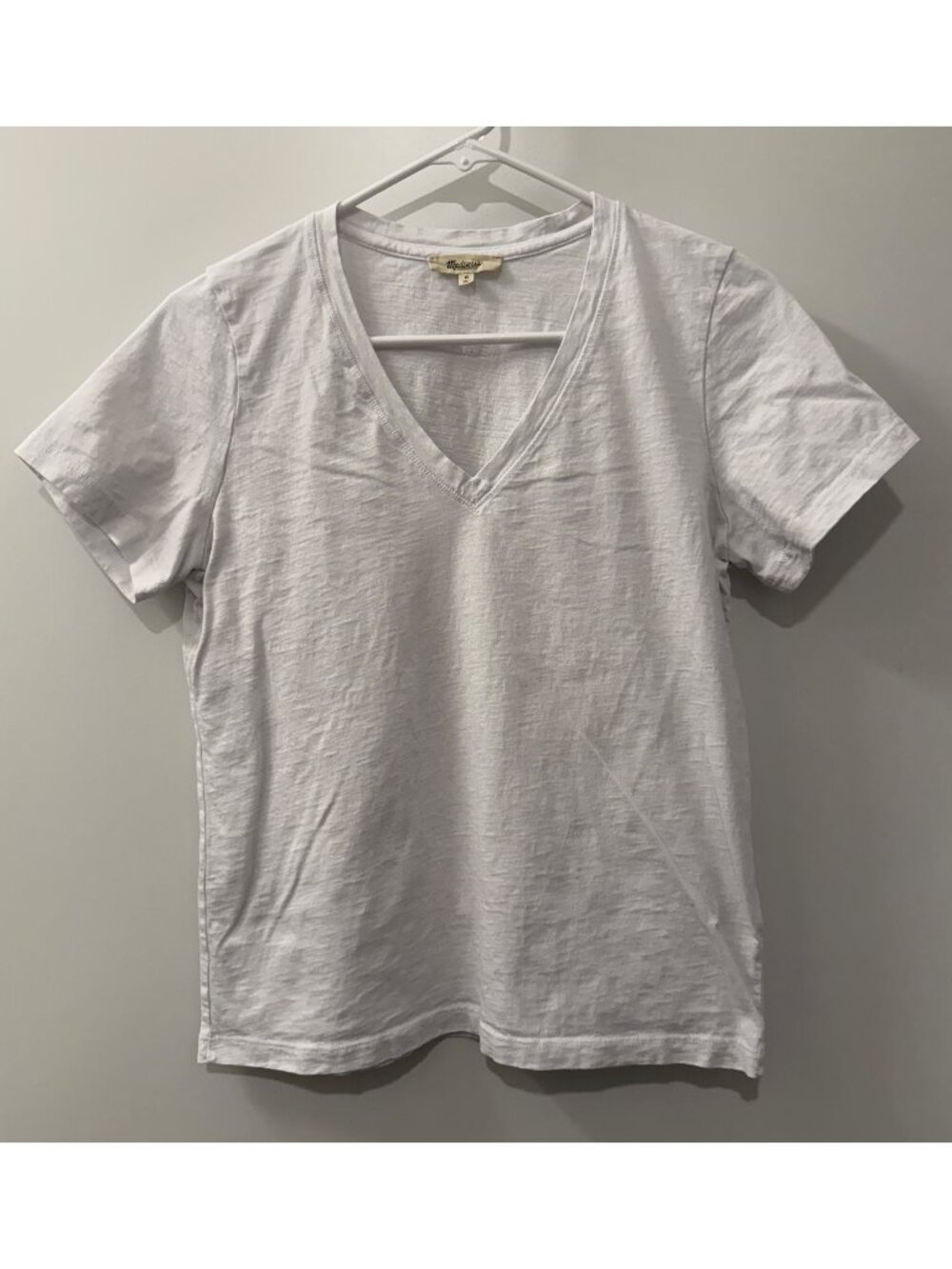 Madewell Easy V-Neck Tee in Soft Slub – Size M – White (NWOT)